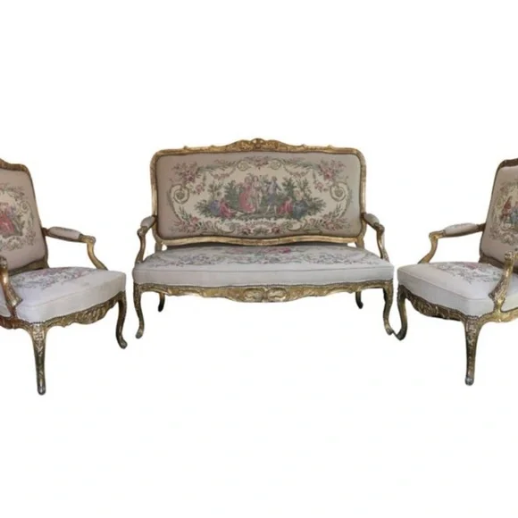 TAPESTRY Vintage European Style Floral Ladies Romantic Scene EX Long NWOT - Picture 12 of 14